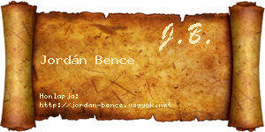 Jordán Bence névjegykártya